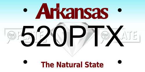 520PTX Arkansas License Plate
