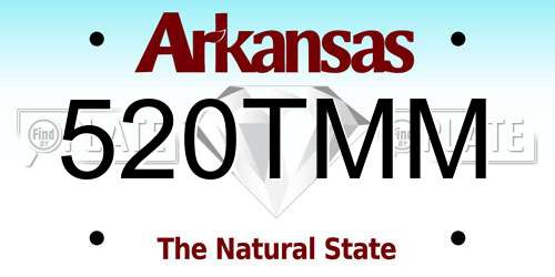 520TMM Arkansas License Plate