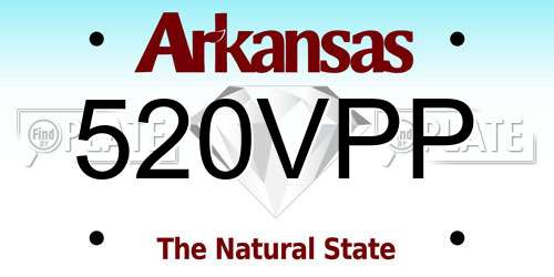 520VPP Arkansas License Plate