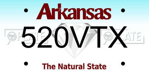 520VTX Arkansas License Plate