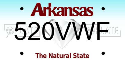 520VWF Arkansas License Plate