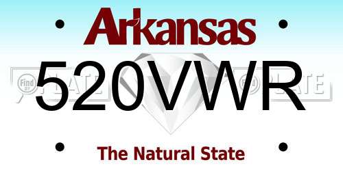 520VWR Arkansas License Plate