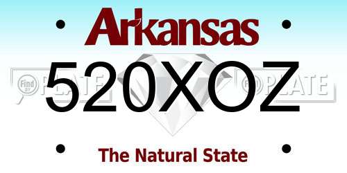520XOZ Arkansas License Plate