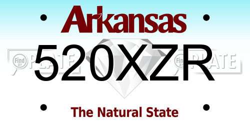 520XZR Arkansas License Plate