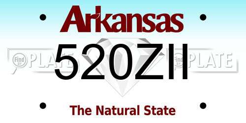 520ZII Arkansas License Plate