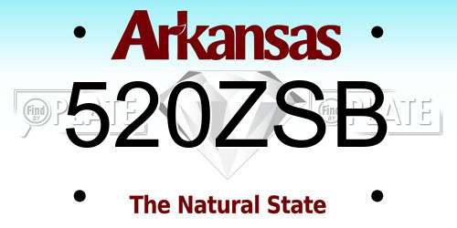 520ZSB Arkansas License Plate
