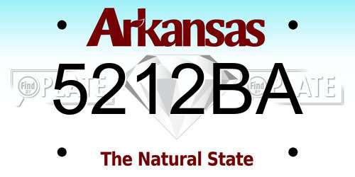 5212BA Arkansas License Plate