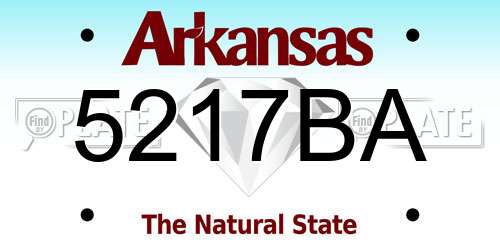 5217BA Arkansas License Plate