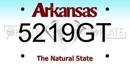 5219GT Arkansas License Plate