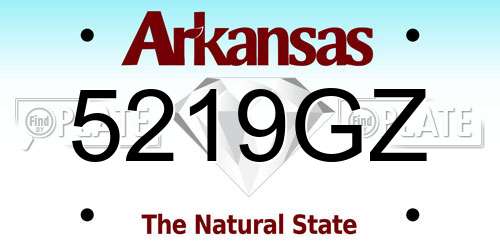 5219GZ Arkansas License Plate