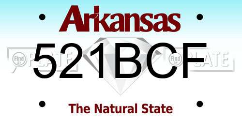 521BCF Arkansas License Plate