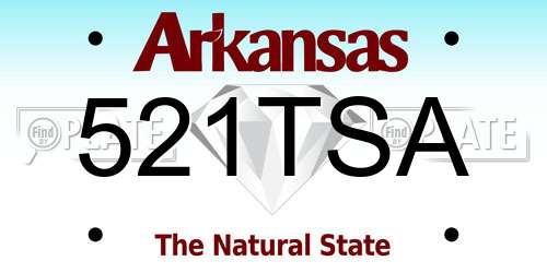 521TSA Arkansas License Plate