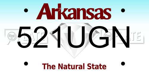 521UGN Arkansas License Plate