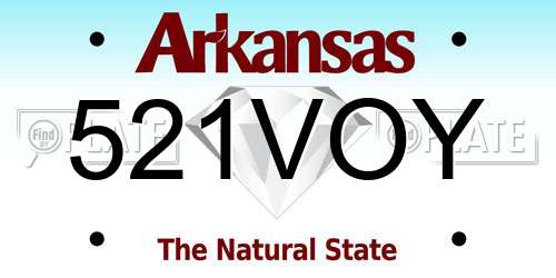 521VOY Arkansas License Plate