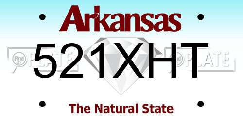 521XHT Arkansas License Plate