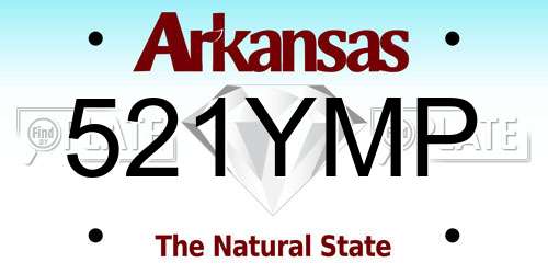521YMP Arkansas License Plate