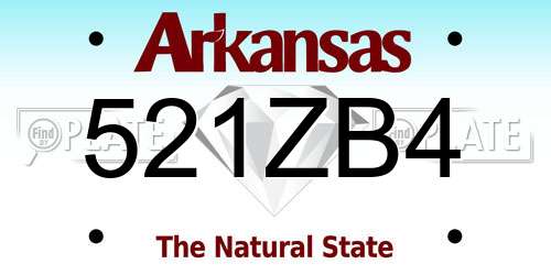 521ZB4 Arkansas License Plate