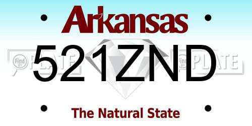 521ZND Arkansas License Plate