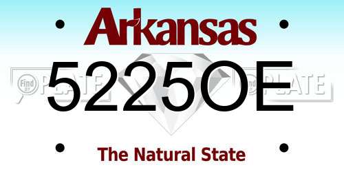 5225OE Arkansas License Plate