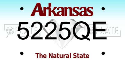 5225QE Arkansas License Plate