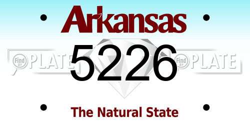 5226 Arkansas License Plate