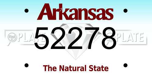 52278 Arkansas License Plate