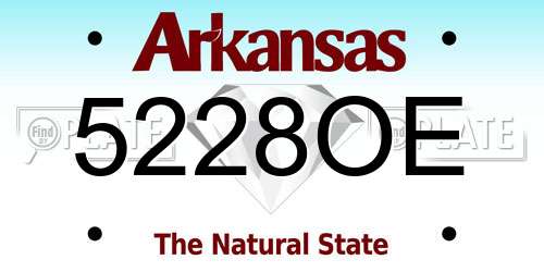 5228OE Arkansas License Plate