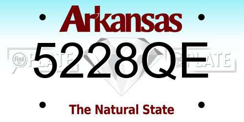 5228QE Arkansas License Plate