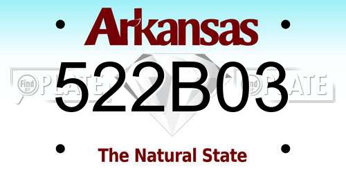 522B03 Arkansas License Plate