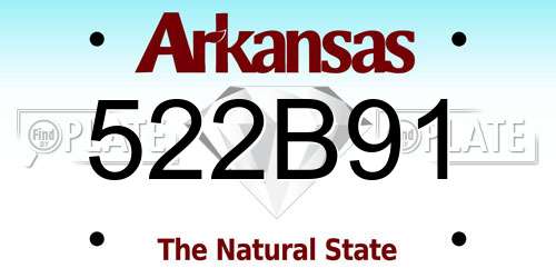 522B91 Arkansas License Plate
