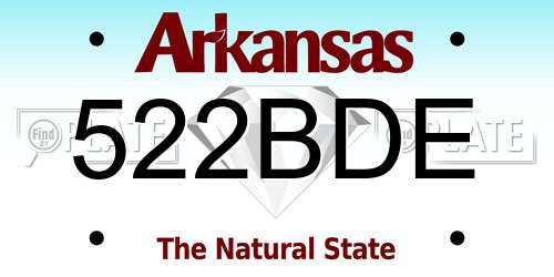 522BDE Arkansas License Plate