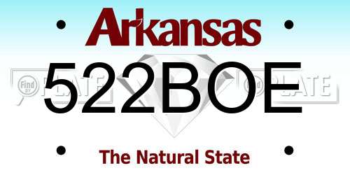 522BOE Arkansas License Plate