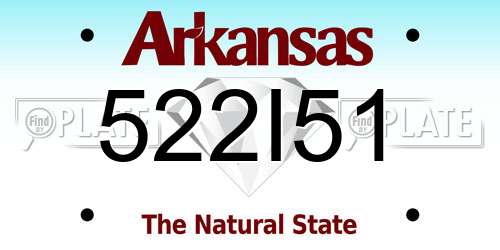 522I51 Arkansas License Plate