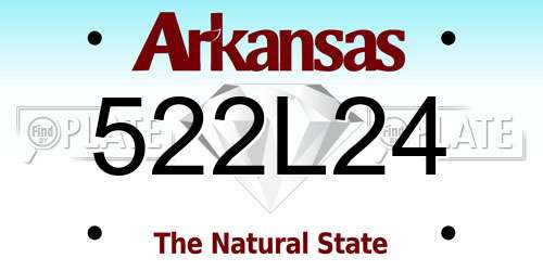 522L24 Arkansas License Plate