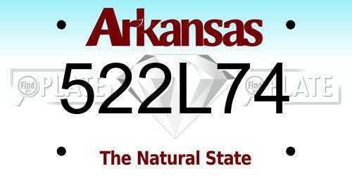 522L74 Arkansas License Plate