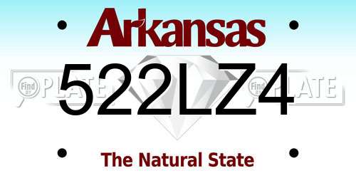 522LZ4 Arkansas License Plate