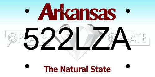 522LZA Arkansas License Plate