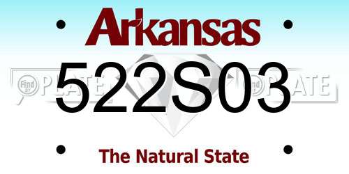 522S03 Arkansas License Plate