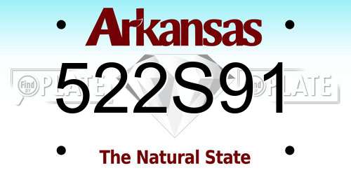 522S91 Arkansas License Plate
