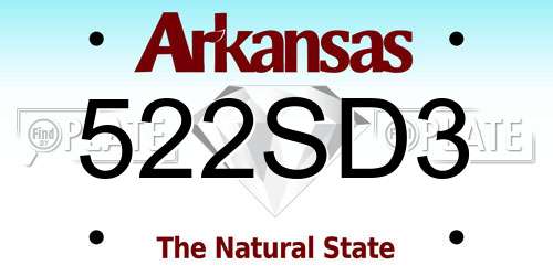 522SD3 Arkansas License Plate