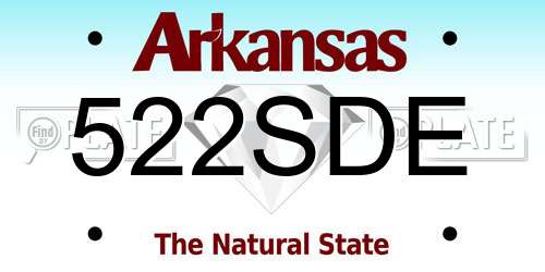 522SDE Arkansas License Plate