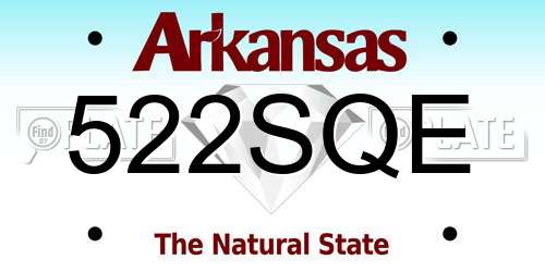 522SQE Arkansas License Plate