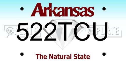522TCU Arkansas License Plate
