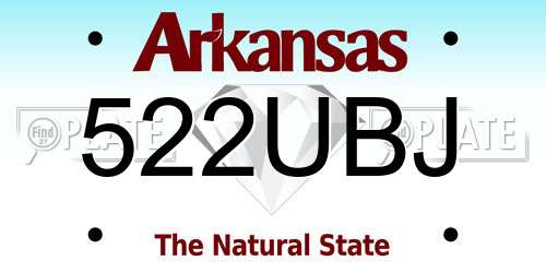 522UBJ Arkansas License Plate