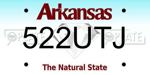 522UTJ Arkansas License Plate