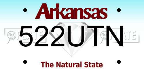 522UTN Arkansas License Plate