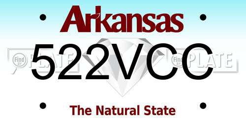 522VCC Arkansas License Plate
