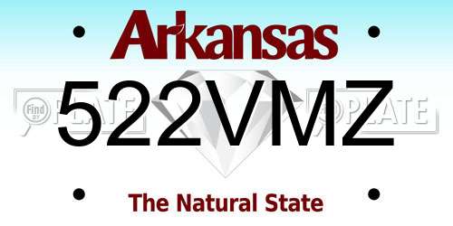 522VMZ Arkansas License Plate