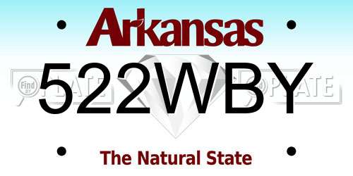 522WBY Arkansas License Plate