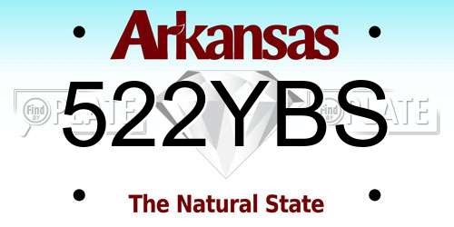 522YBS Arkansas License Plate